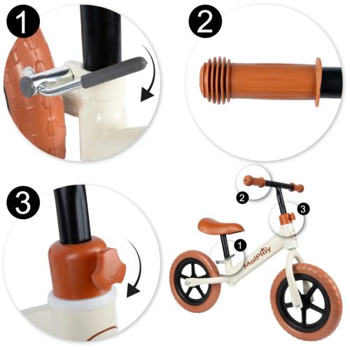 Futóbicikli krém-barna Malplay