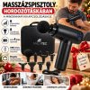 Malatec masszázspisztoly 8 fejjel, hordozótáskában