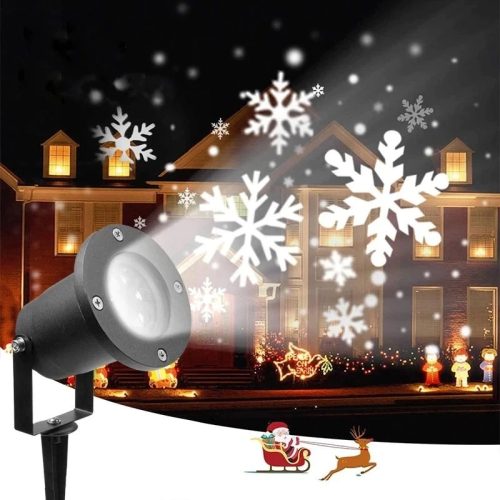 Karácsonyi LED projektor hópelyhekkel 