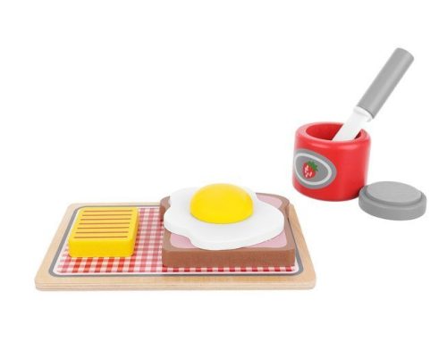 Reggeliző játékszett fából