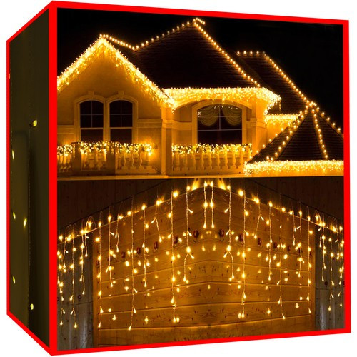 Karácsonyi fények - 300 LED függöny meleg fehér