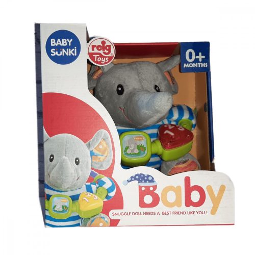 Zenélő Baby elefánt plüss 20cm 