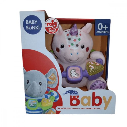 Zenélő Baby unikornis plüss 20cm 