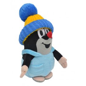 Kisvakond plüss nadrágban és kék sapkában 20cm